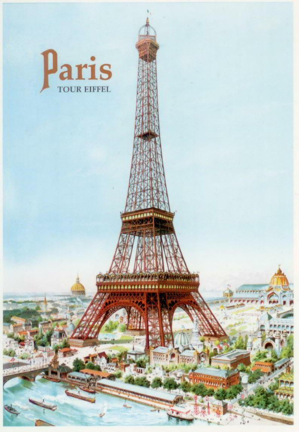 Открытка Paris Tour Eiffel размер 10,5 х 15 см