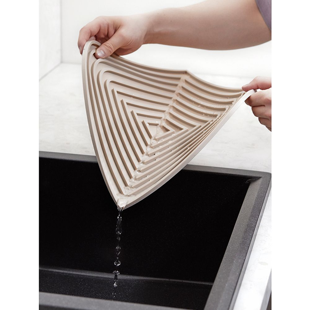 Коврик для сушки посуды Dry Flex, 34,5х31,5 см, бежевый