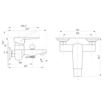 Смеситель для ванны 35к ПРОФСАН ПСМ-400-1 "400" эксцентрики "ЕВРО"  ХРОМ