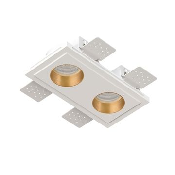 Встраиваемый гипсовый светильник для установки в потолках из гипсокартона LED MR16 GU10 / модуль LED MR16 SN 211 белый/латунь Quasar 55 Duo Flat Brass Stellanova