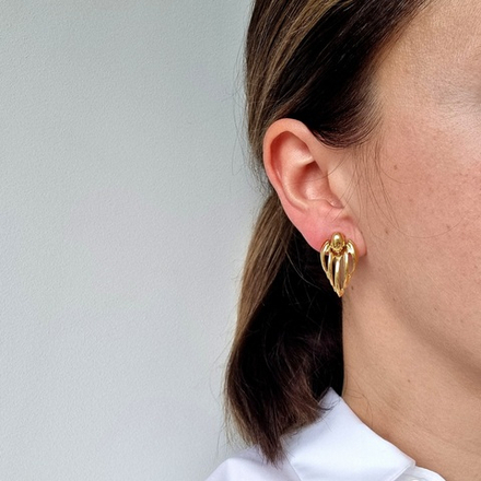 Клипсы золотые треугольники