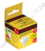 Лампа светодиодная EUROLUX LL-E-MR16-7W-230-2,7K-GU5.3