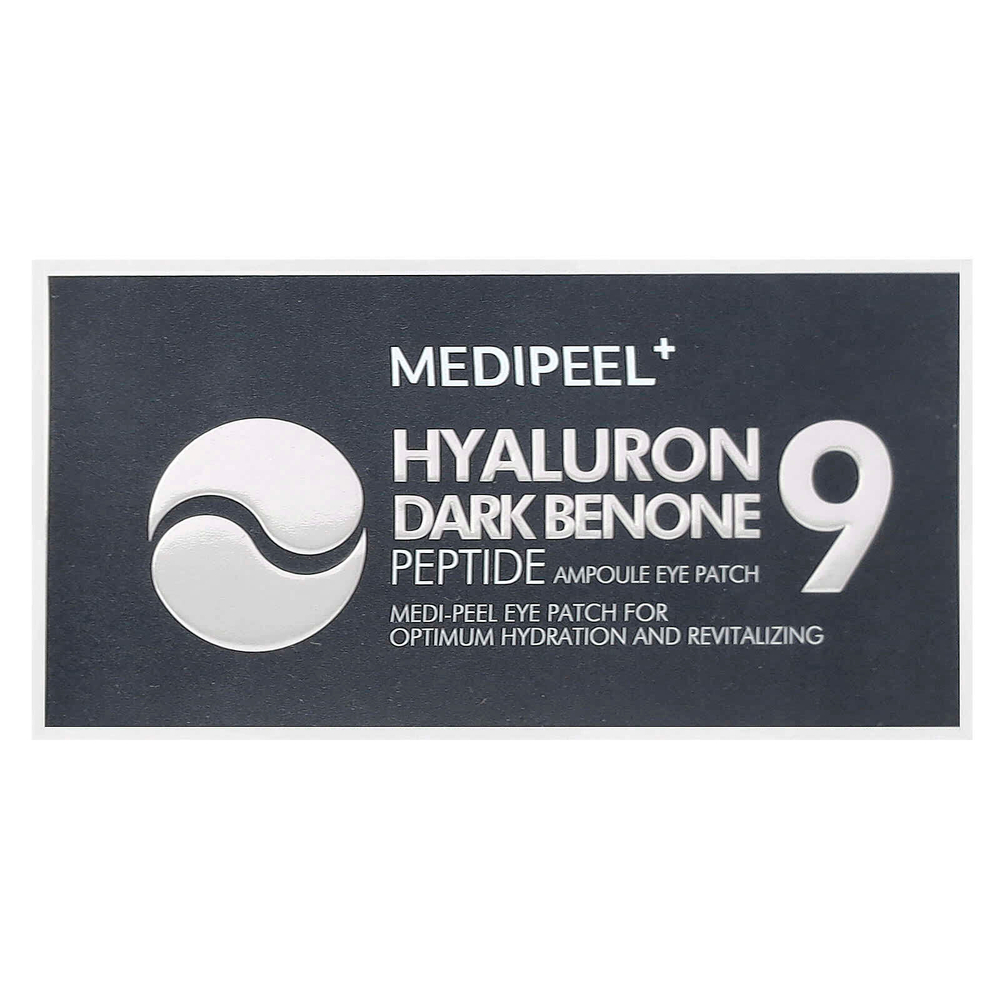 Medi-Peel, Hyaluron Dark Benone 9, пептидные ампульные патчи для глаз, 60 патчей