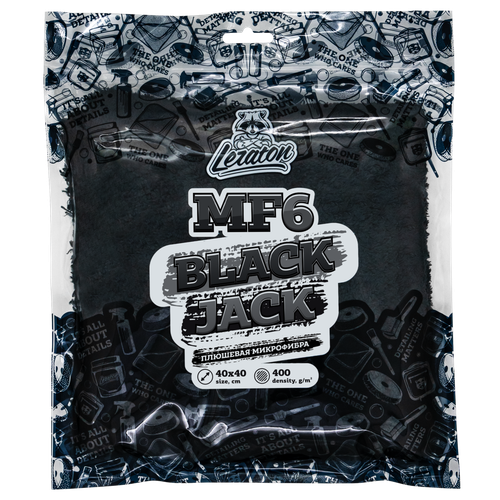 Leraton Black Jask MF6 Микрофибра без краев 40х40 черная