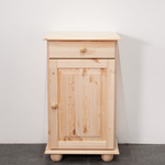 Тумба Лена однодверная из сосны, с ящиком (нижняя часть буфета Лена), прозрачный лак