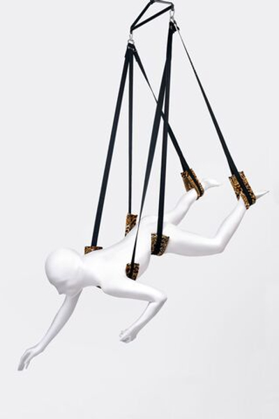 Черно-леопардовые секс-качели Anonymo (Цвет: черный с леопардовым)