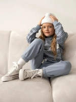 Спортивный костюм для девочки на весну голубой оверсайз