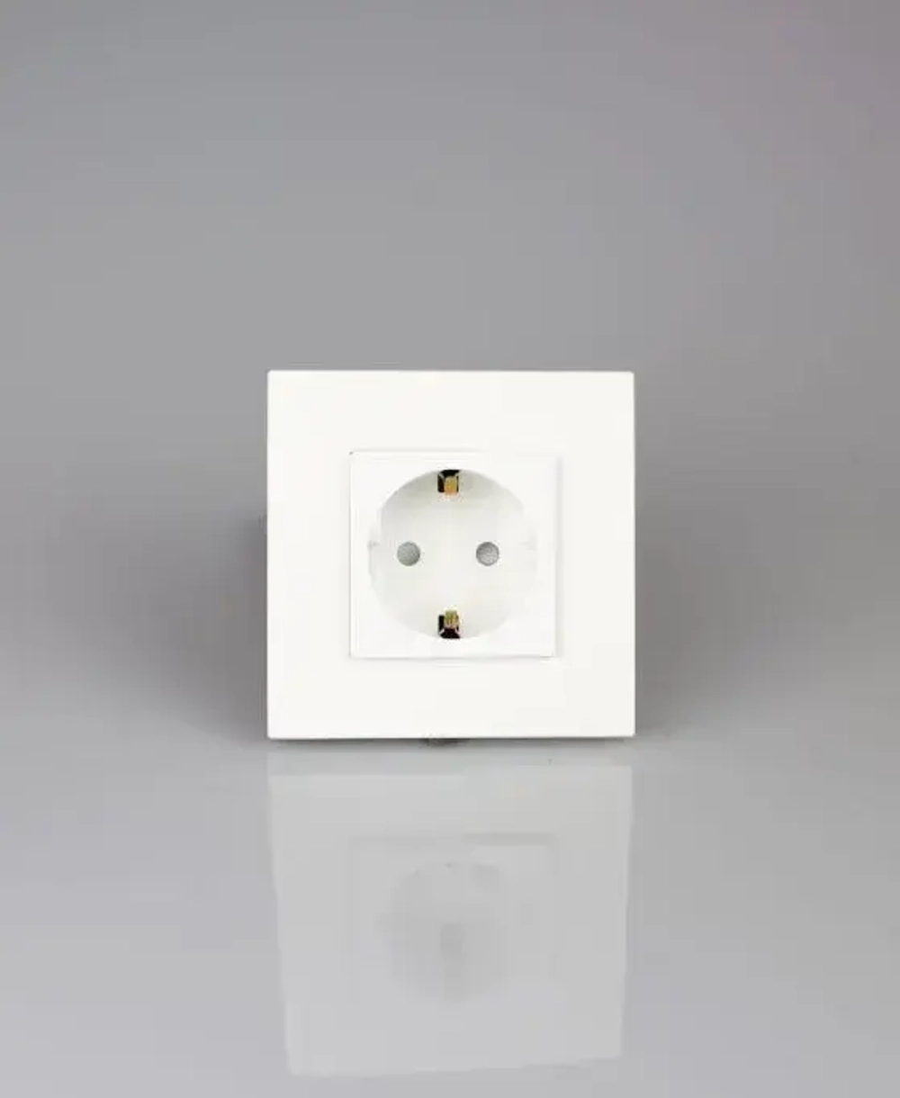 Розетки белые с заземлением и защитными шторками от детей, евророзетки