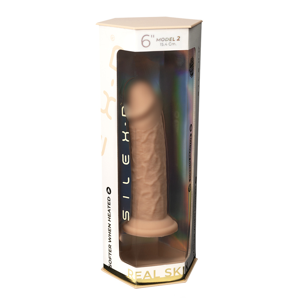 Телесный фаллоимитатор 15см на присоске SilexD Real Skin Dildo 6" Model 2