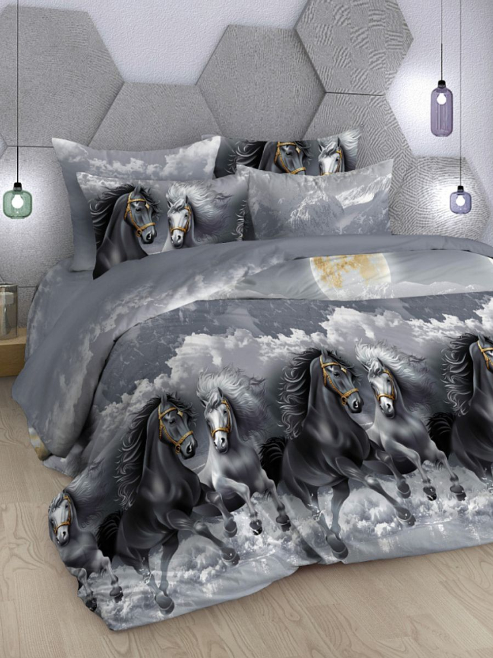 Постельное белье евро, поплин, наволочки 70х70, 100 % хлопок