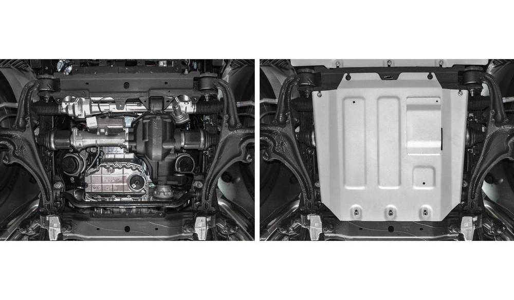 Защита картера Rival для Mercedes-Benz G-klasse W464 (V - 2.9D (249 л.с.); 4.0 (421/585 л.с.)) 2018-н.в. (устанавл-ся совместно с 3.3946.1), штампованная, алюминий 4 мм, с крепежом, 333.3947.1