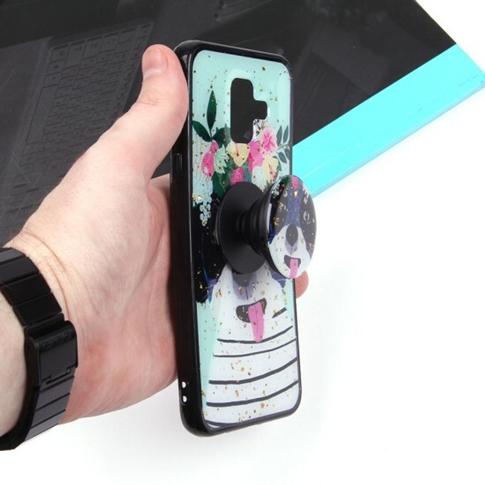 Чехол ТПУ с попсокетом для Samsung Galaxy A6 (2018), 010895