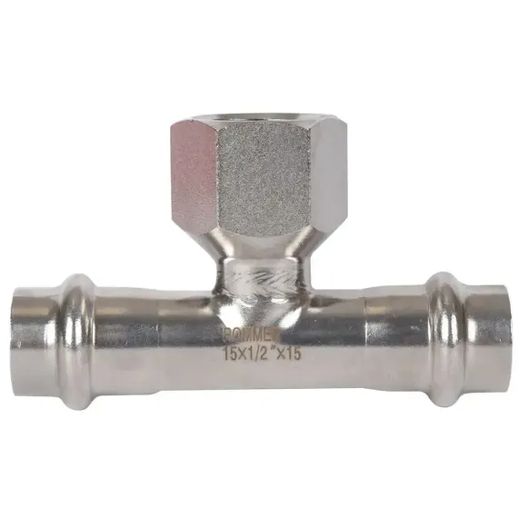 Тройник ROMMER ВПр-ВР 15х1/2&quot; нержавеющая сталь 37967