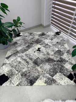 Ковер прямоугольный натуральный мех овчина, 220 х 200 см.