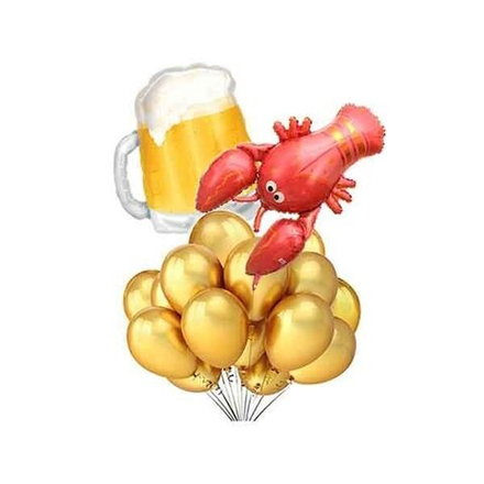 Композиция из воздушных шаров "Пиво с раками"