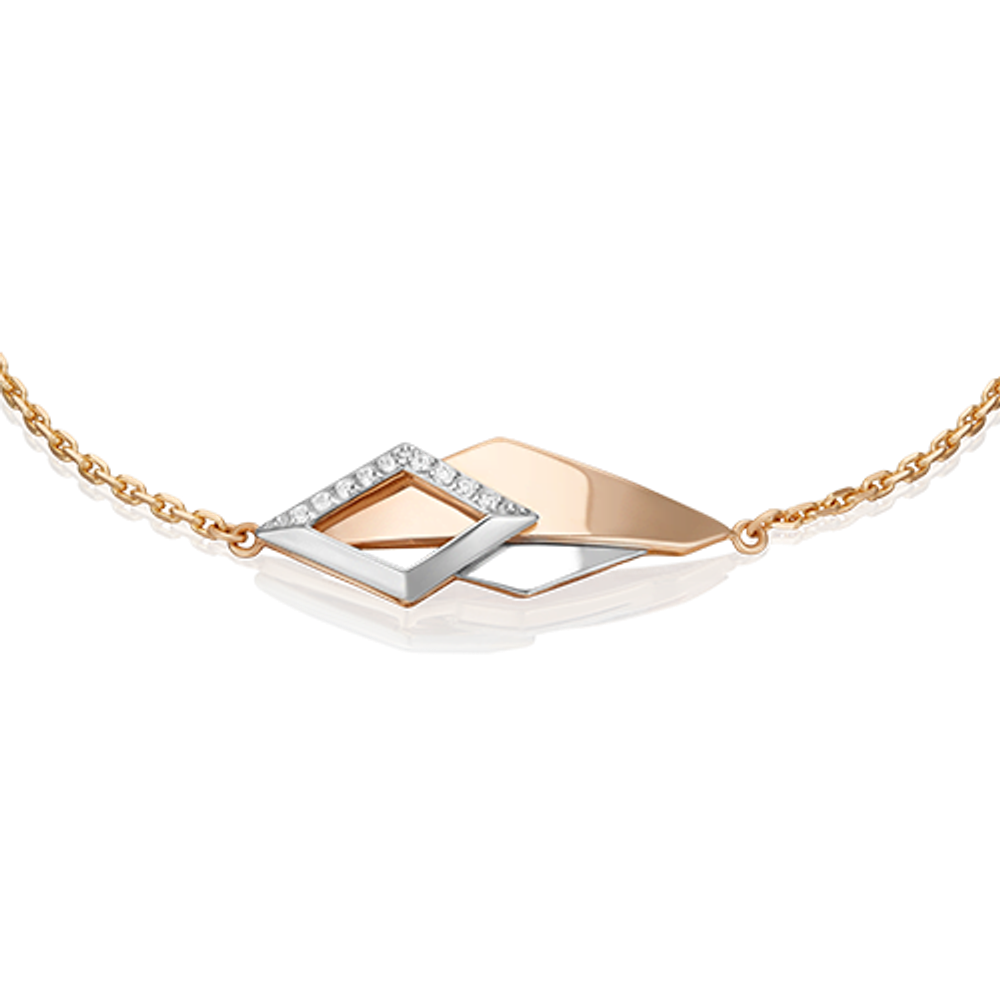 Браслет из комбинированного золота c фианитами Артикул: 05-0764-00-401-1111