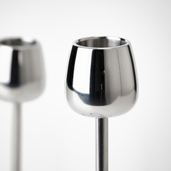 IKEA SILVERPÄRON  (ИКЕА СИЛВЕРПÄРОН)  -  Подсвечник для 2 свечей, серебристый, 20 см