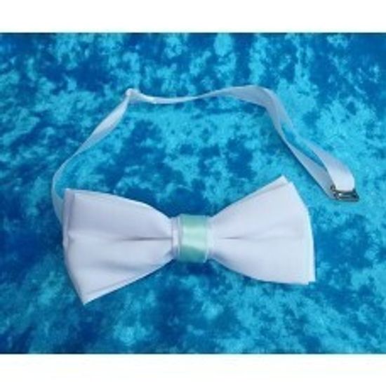 Галстук-бабочка SvetikFantasy белый/мятный