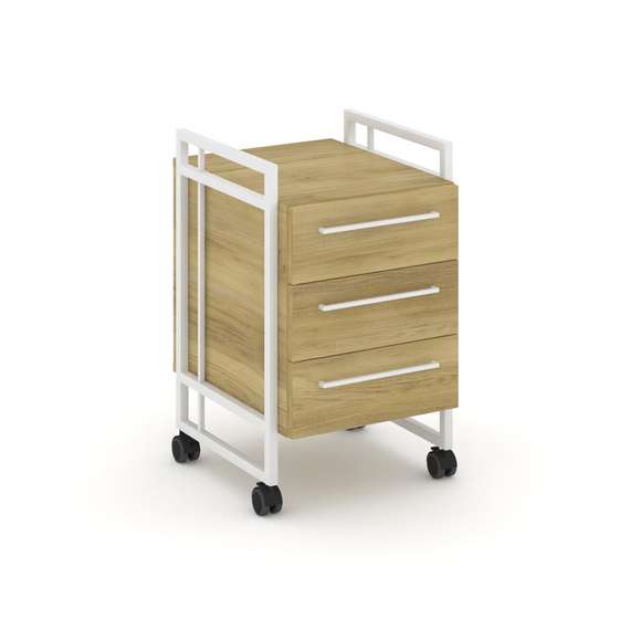 Rift Direct Тумба мобильная RF.TMR-001 Дуб Винченцо/Металл Белый/Белый Ручки 424*500*680