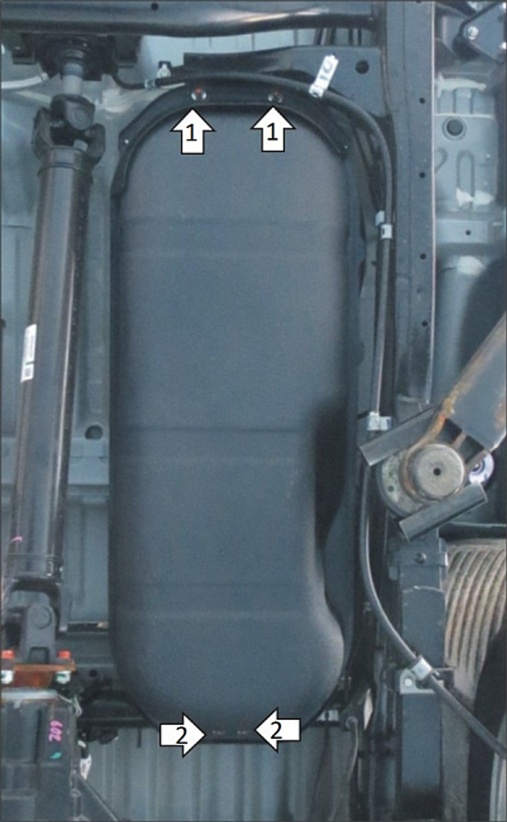 Защита Топл. бака, 5 мм, Алюминий для Mitsubishi L 200 2019-н.в., Mitsubishi L 200 2015-2018, Mitsubishi L 200 2006-2014 MOTODOR.31324