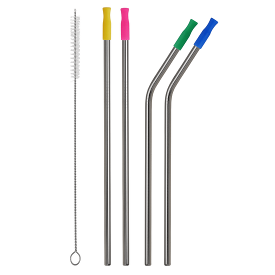 Набор металлических трубочек ZEERO 4+1 с наконечниками