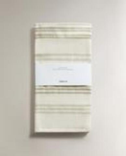 ZARA HOME МАХРОВОЕ КУХОННОЕ ПОЛОТЕНЦЕ ИЗ ХЛОПКА В ПОЛОСКУ, ЗЕЛЕНЫЙ