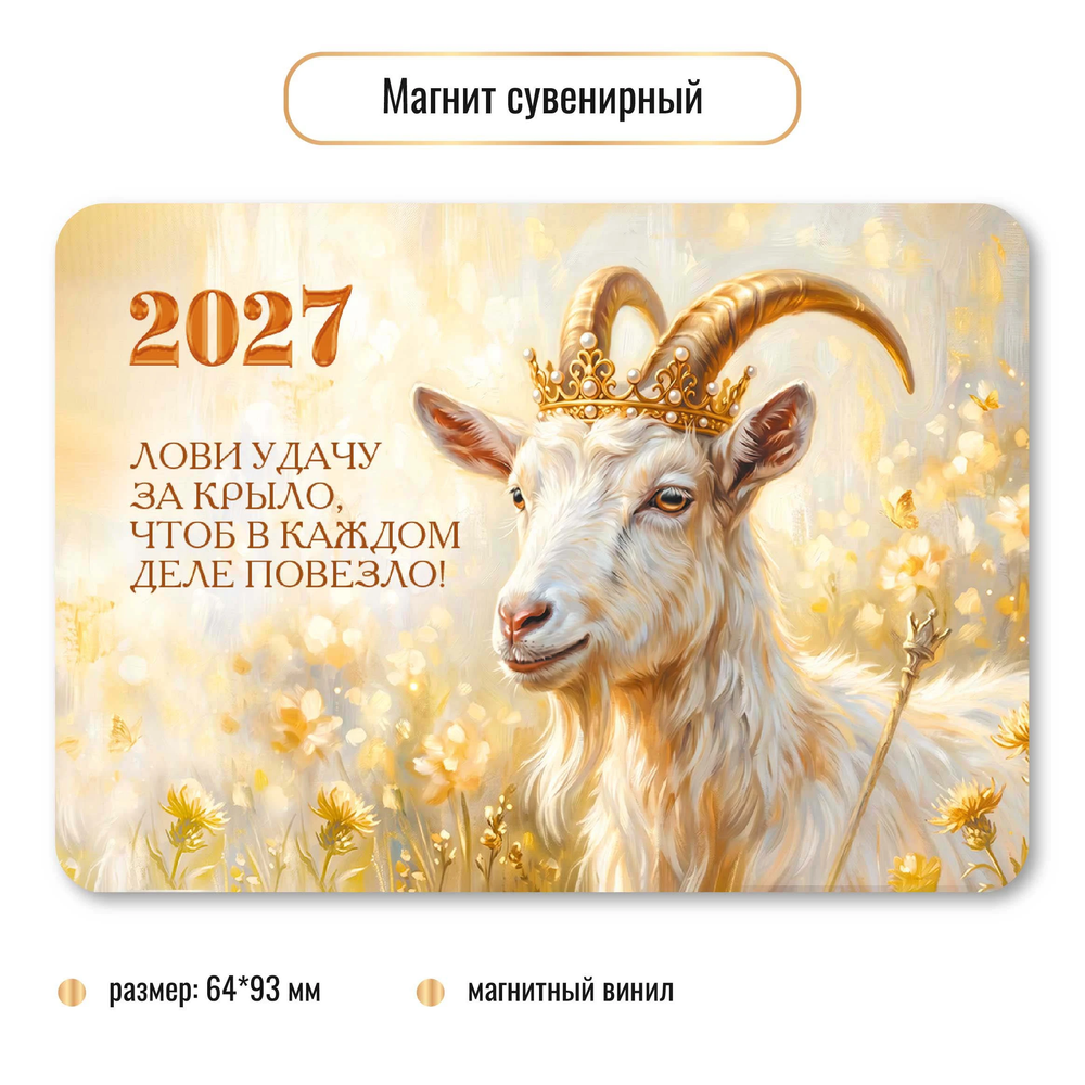Магнит сувенирный 2027 символ года лови удачу