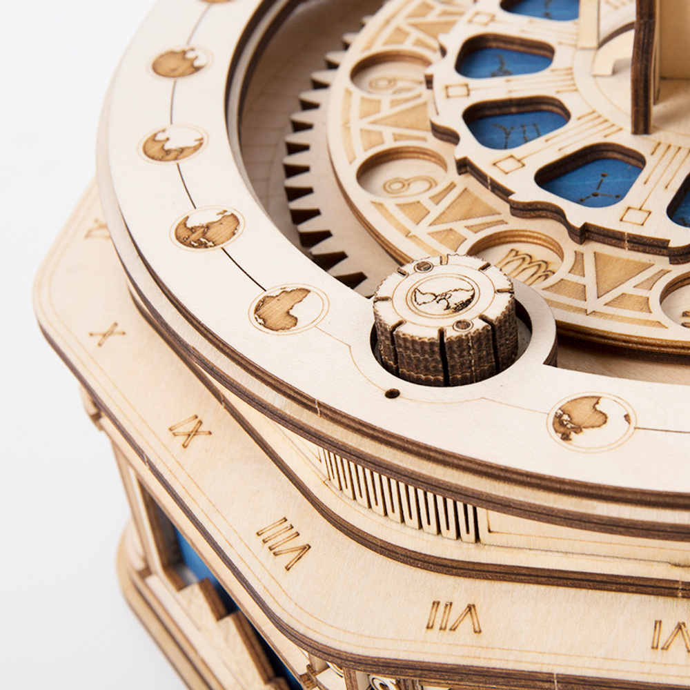 Глобус, ночник (ROKR) - Деревянный конструктор, сборная механическая модель, 3D пазл