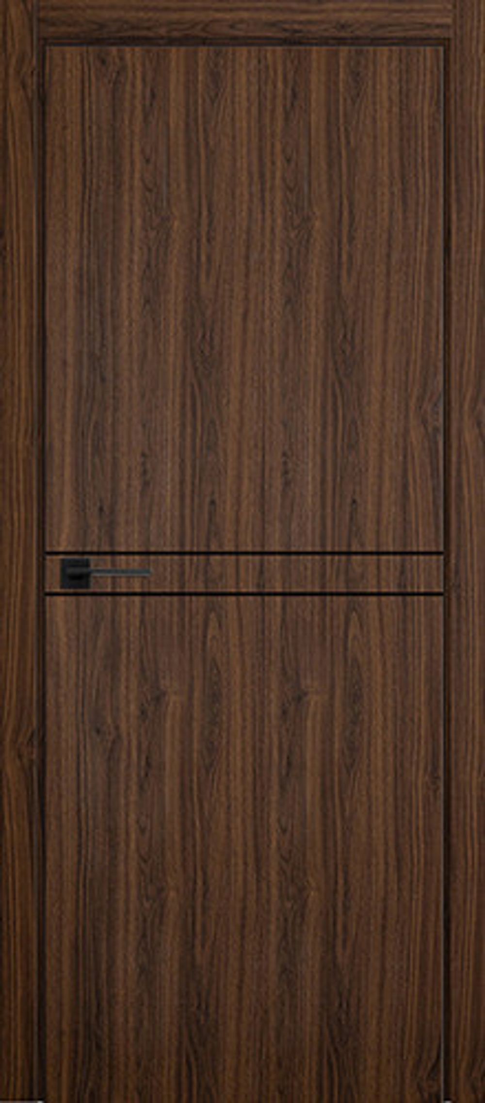 Межкомнатная дверь Turen Becker Fox 9 (черный молдинг и черная АБС кромка) Орех пекан шоко