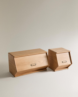 Zara Home хлебница из дерева, цвет коричневый, 20 см