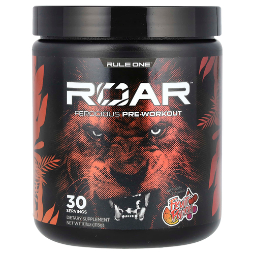Rule One Proteins, Roar, Ferocious предтренировочный комплекс, со вкусом фруктового пунша, 315 г (11,11 унции)