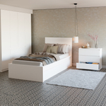 Кровать 90х200 Марм, односпальная с 2 ящиками, деревянное основание, детская, белая, IKEA