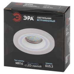 Встраиваемый светильник декоративный ЭРА DK90 WH MR16/GU5.3 белый | Декоративные встраиваемые светильники