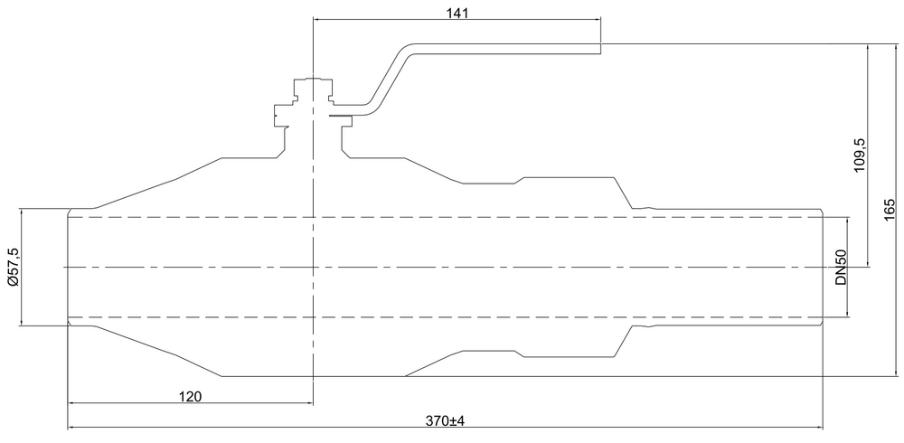 Кран шаровый д/газа ВЕКТОР-Р КШИ-50с, Ру16