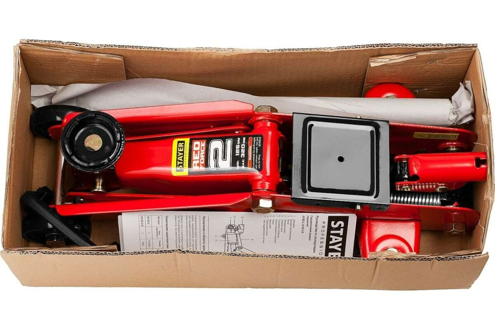 Подкатной домкрат STAYER R-22 Red force 2т, 125-320мм 43152-2