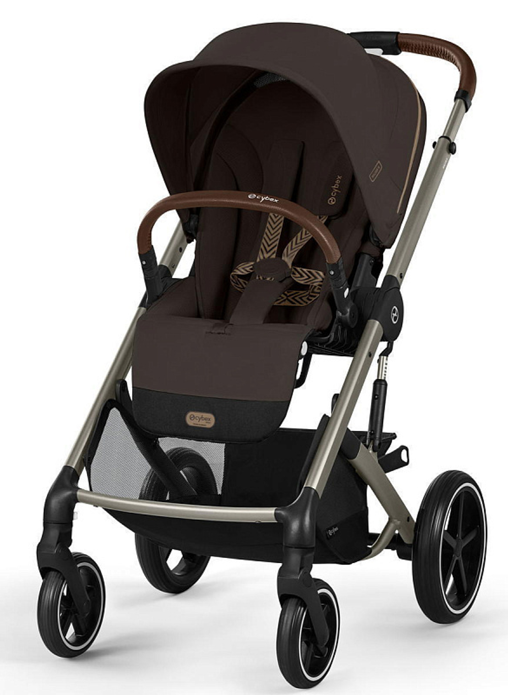 Коляска Cybex Balios S Lux TPE complete Aton B2 Volcano Black 3 в 1 Chocolate Brown с дождевиками
