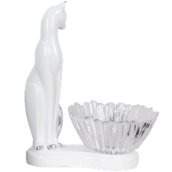 Фруктовница-конфетница Кошка Шелби Сильвер