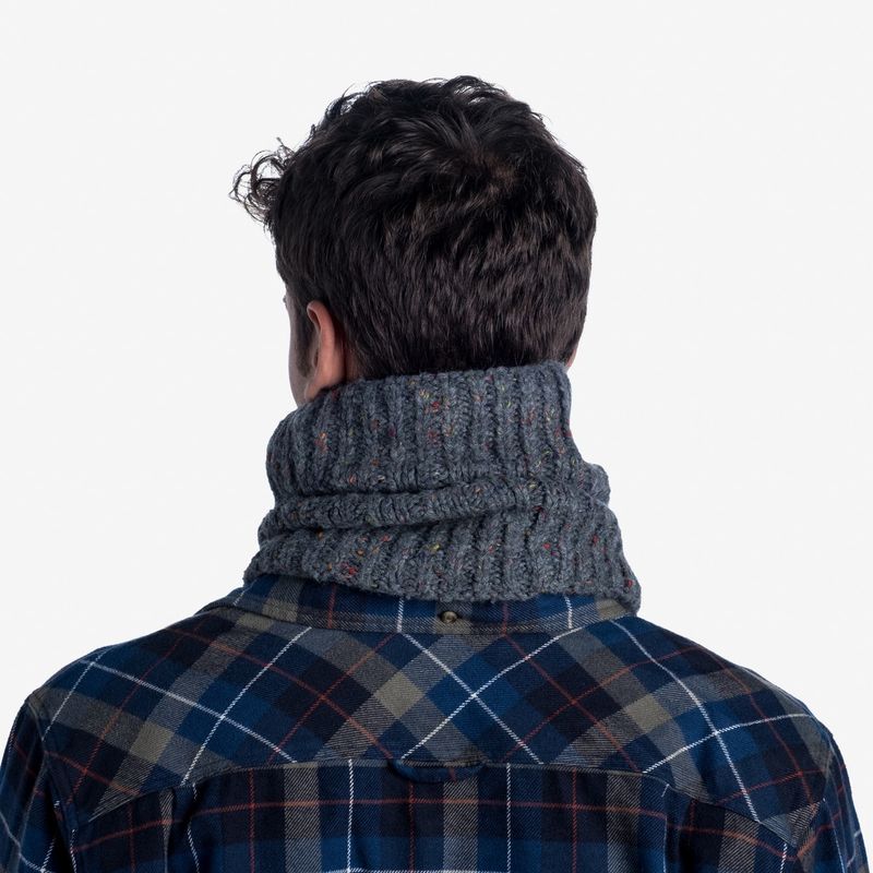 Вязаный шарф-труба с флисом Buff Neckwarmer Knitted Polar Kim Grey Фото 7