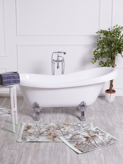 Набор ковриков для ванной и туалета, 60x100/50x60 см, цвет Коричневый