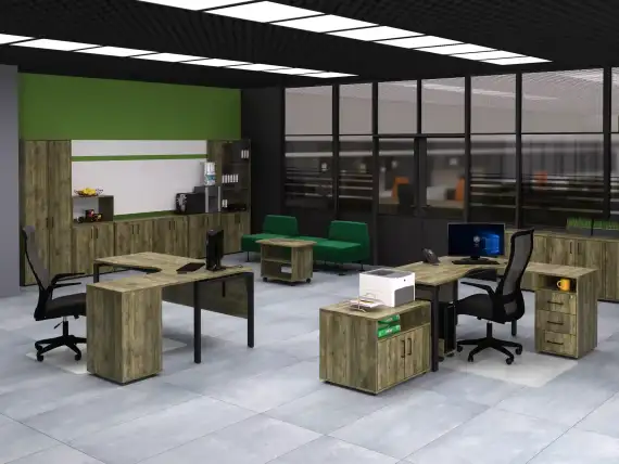 Офисная мебель Континент-Pro Black дуб самдал