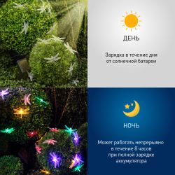 Садовая гирлянда ЭРА ERASF22-16 Стрекоза на солнечной батарее 5,8 м | Садовые декоративные светильники