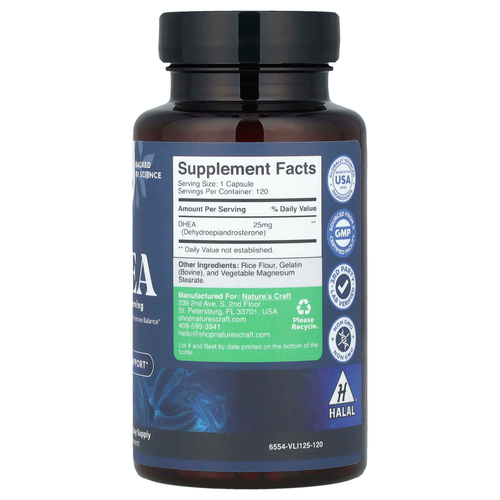 Nature's Craft, ДГЭА, 25 мг, 120 капсул