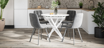 Стул НОРД велюр Velutto Серый, Черный