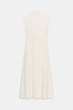 ZARA ДЛИННОЕ МЯГКОЕ ПЛАТЬЕ, ЭКРЮ
