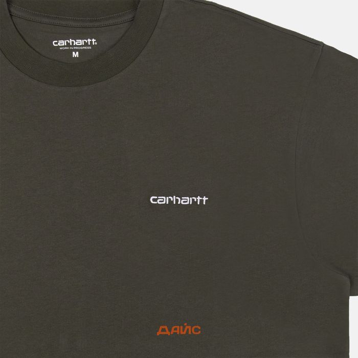 Футболка мужская Carhartt WIP Script Embroidery артикул:I030435_cypress - купить в магазине Дайс