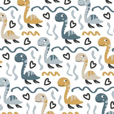 Buy baby fabric Animals dinosaurs plesiosaur scandinavian style