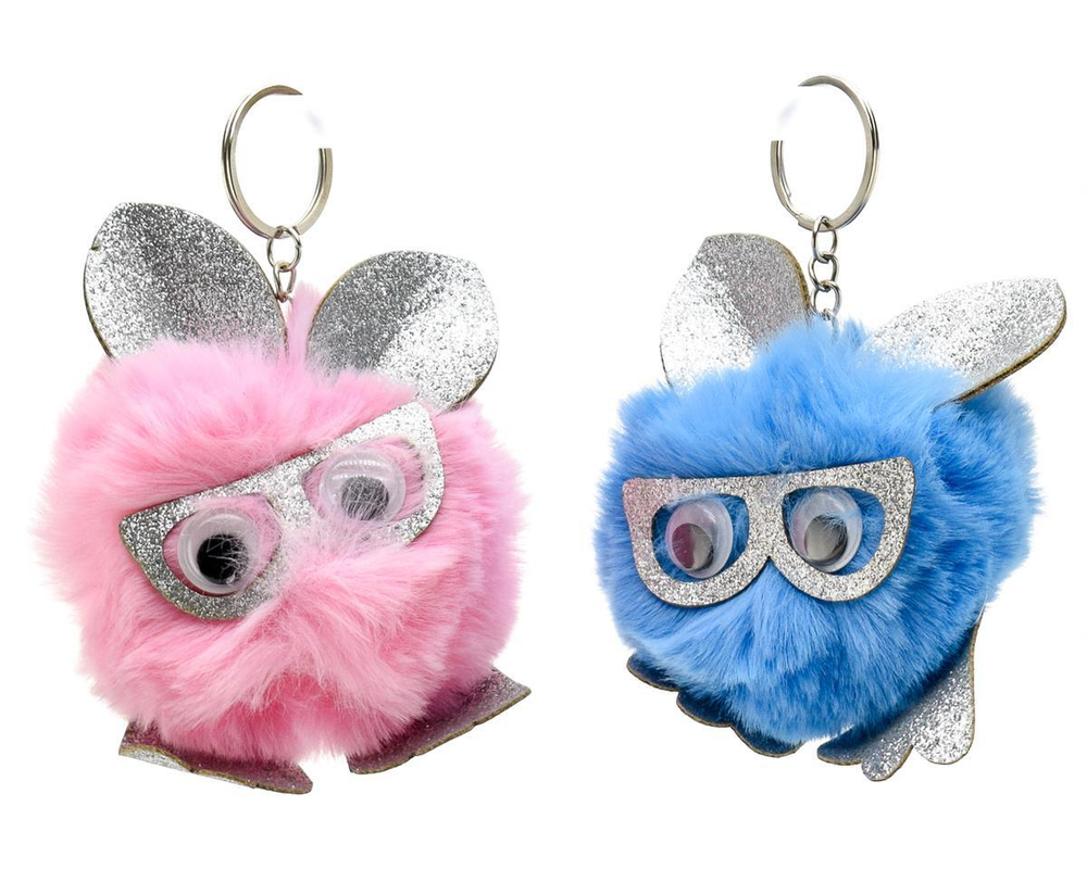 Брелок Пушок в очках 10,5 см 6 цветов микс