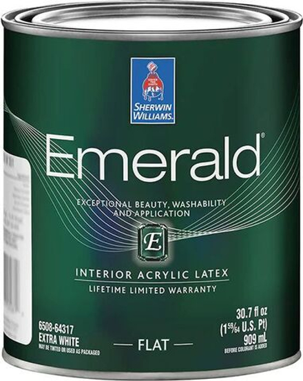 Краска для стен и потолка Sherwin-Williams Emerald Interior Acrylic Latex Paint Flat