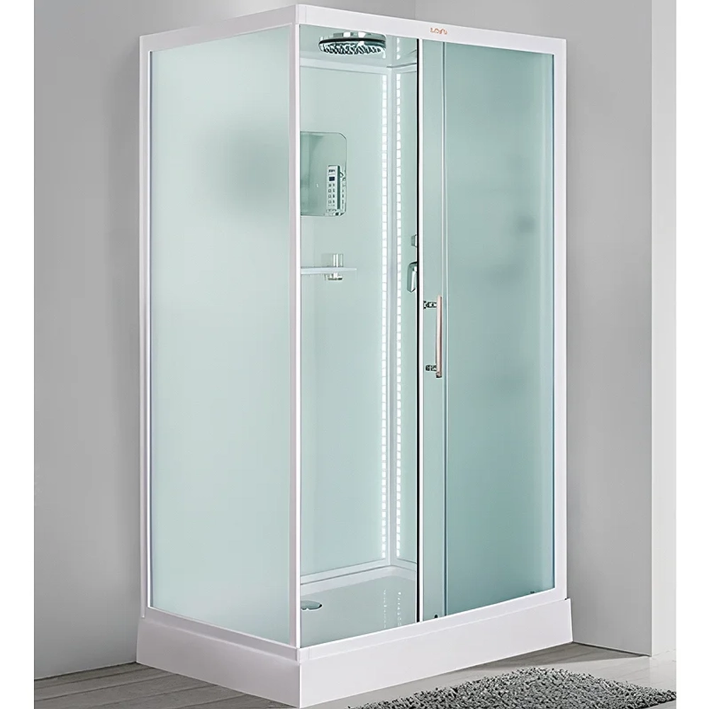 Душевая кабина Esbano (Эсбано) ES-L129CKR, с низким поддоном, с электрикой и LED освещением, 120х90х210