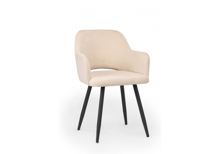 Стул на металлокаркасе Woodville Эолин бежевый (glory 03), черный, ножки черные